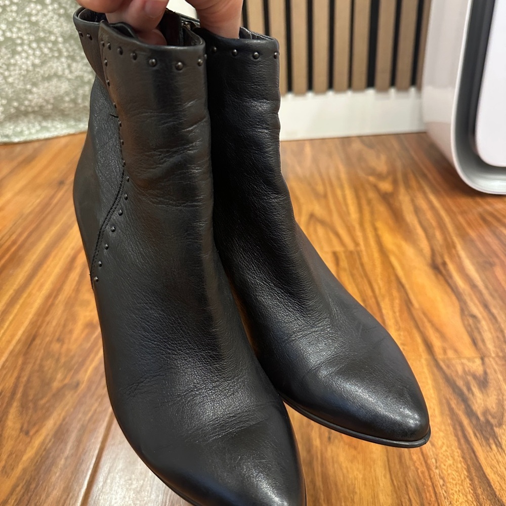 Black Leather Ankle Boots